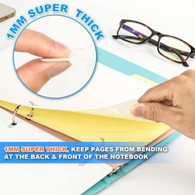 Alt view image 3 of 7 - Full Page Flat Sheet Lifters & Page Protectors for Letter Size 11" x 8.5", 3 Hole Binder Separators for Binder Page Protectors, Family Tree, Photo Albums Helps You Turn the Page Better (White 10 PCS)