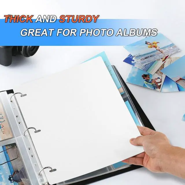 Alt view image 4 of 7 - Full Page Flat Sheet Lifters & Page Protectors for Letter Size 11" x 8.5", 3 Hole Binder Separators for Binder Page Protectors, Family Tree, Photo Albums Helps You Turn the Page Better (White 10 PCS)