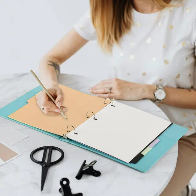 Alt view image 7 of 7 - Full Page Flat Sheet Lifters & Page Protectors for Letter Size 11" x 8.5", 3 Hole Binder Separators for Binder Page Protectors, Family Tree, Photo Albums Helps You Turn the Page Better (White 10 PCS)