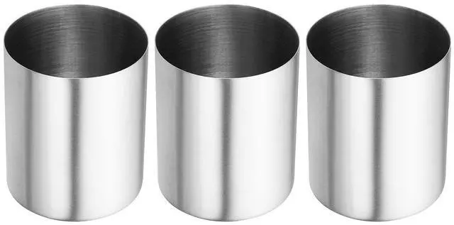 Main image of Pencil Holder, 3 Pack Pen Holder for Desk Stainless Steel Pencil Holders Cup Organizer Makeup Brush Holder for Desk Accessories, Silver