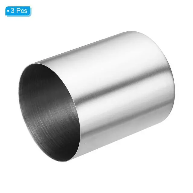 Alt view image 3 of 5 - Pencil Holder, 3 Pack Pen Holder for Desk Stainless Steel Pencil Holders Cup Organizer Makeup Brush Holder for Desk Accessories, Silver