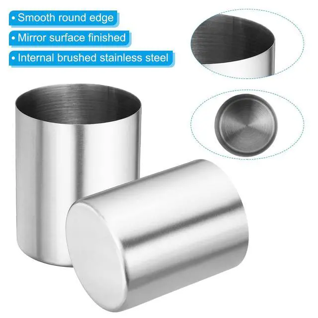 Alt view image 4 of 5 - Pencil Holder, 3 Pack Pen Holder for Desk Stainless Steel Pencil Holders Cup Organizer Makeup Brush Holder for Desk Accessories, Silver