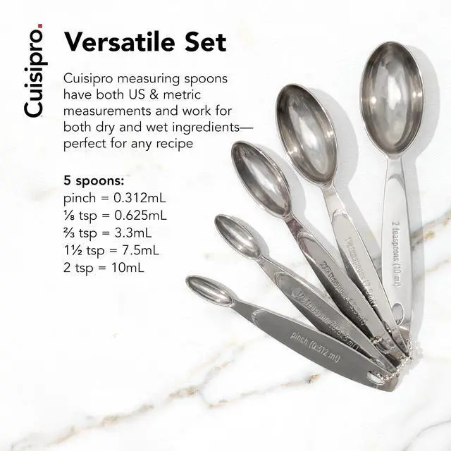 Alt view image 2 of 7 - Odd-Size Measuring Spoon SS 5pc Set
