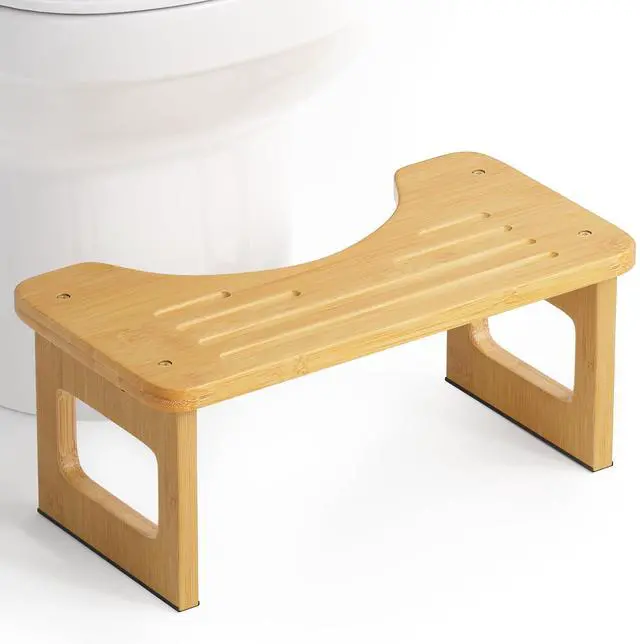 Main image of Bamboo Toilet Stool, Squat Potty Stool for Adults, Non-Slip Pooping Stools for Bathroom, Portable Potty Step Foot Stools, Assembly Required, 6.8''