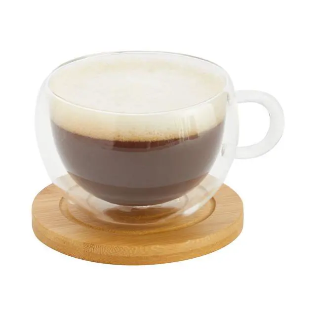 Alt view image 5 of 7 - Coasters Set of 6-4.3-Inch Round Light Brown Bamboo Wood with Holder - Wooden Drink Coasters for Coffee Table Decor & Home Decor