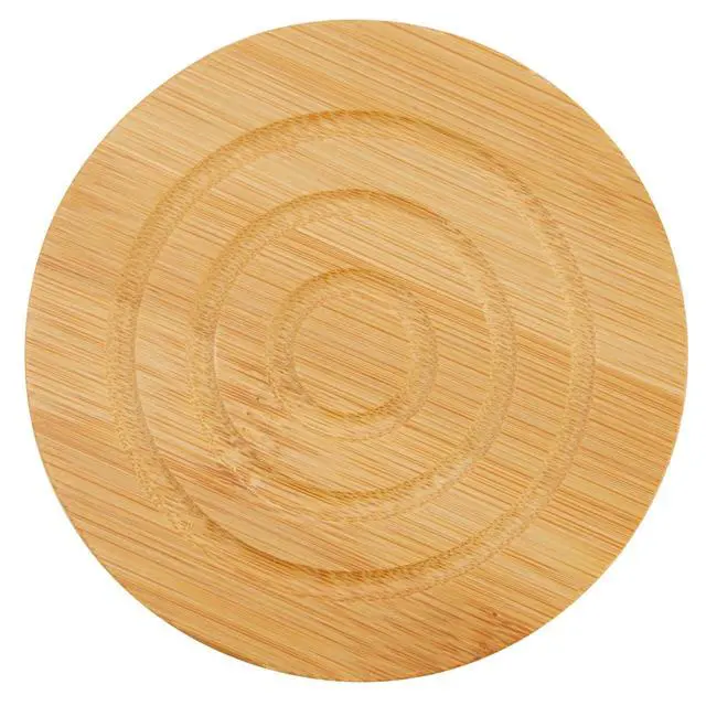 Alt view image 7 of 7 - Coasters Set of 6-4.3-Inch Round Light Brown Bamboo Wood with Holder - Wooden Drink Coasters for Coffee Table Decor & Home Decor