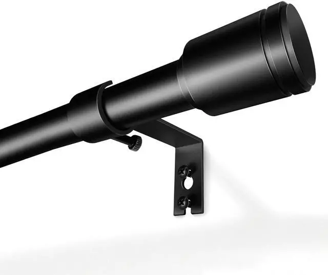 Main image of 5/8 Diameter Curtain Rods 30-90 Inch, for 30-84 Inch Windows, Adjustable Splicing Black Curtain Rods for Windows with Brackets, Window Rod Long Small Curtains Rod