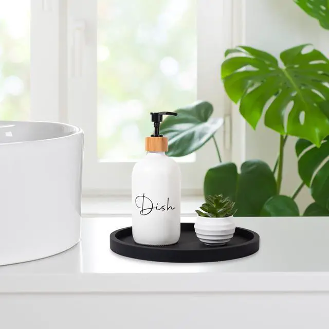 Alt view image 2 of 7 - Silicone Bathroom Tray Coffee Table Decor Perfume Organizer, 9" Black