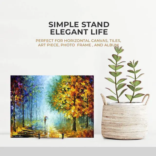 Alt view image 2 of 7 - Plate Stands for Display - 6 Inch Stand + Metal Frame holder stand Picture, Decorative Plate, Book, Photo Easel (2 Pack)