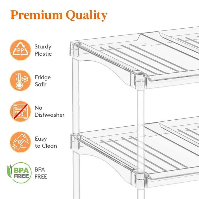 Alt view image 6 of 7 - Stackable Bottle Storage Organizer, Clear Freestanding Wine Holder for Cabinet, Large Slot Water Bottle Tumbler Cup Organizer for Pantry, Plastic Wine Rack for Fridge Cellar, 3Tier Hold 9