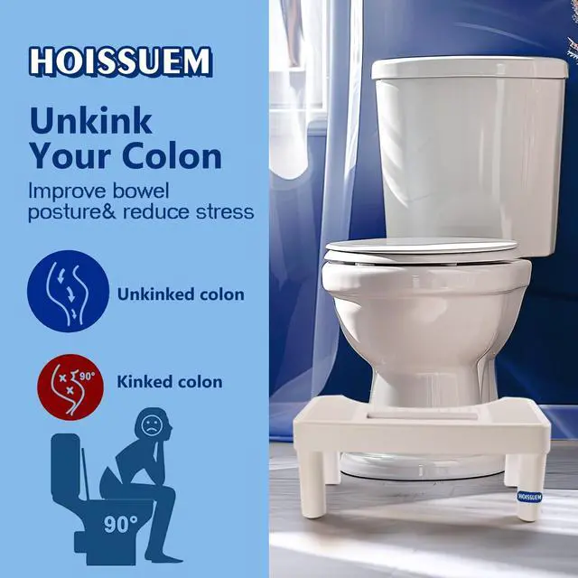 Alt view image 2 of 7 - 6.8 Inch Toilet Stool for Bathroom,Hoissuem Non-Slip Potty Stool for Pooping,Hoissuem Toilet Step Stool for Adults/Seniors/Kids