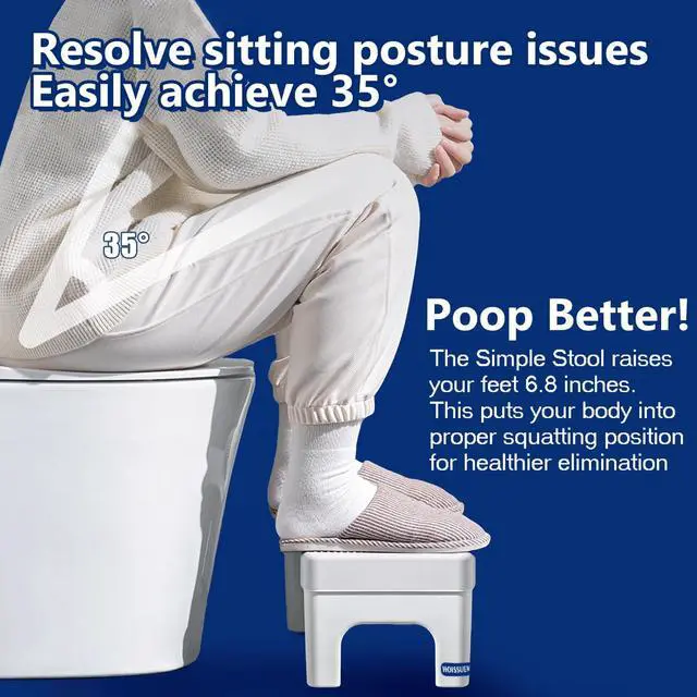 Alt view image 3 of 7 - 6.8 Inch Toilet Stool for Bathroom,Hoissuem Non-Slip Potty Stool for Pooping,Hoissuem Toilet Step Stool for Adults/Seniors/Kids