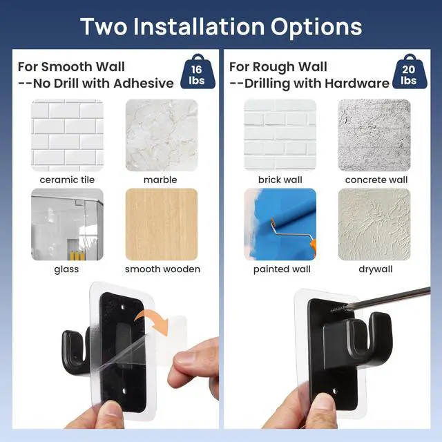 Alt view image 4 of 7 - No Drill Curtain Rods for Window 28 to 47 Inches, 5/8 Inch Diameter Renter Friendly Drapery Rod with Adhesive Brackets without Drilling, Adjustable from 27 to 52 Inches, Black
