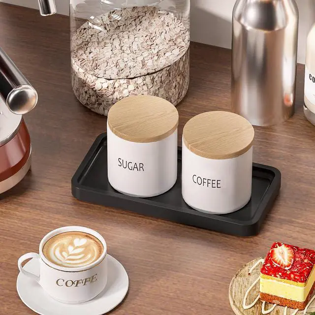 Alt view image 7 of 7 - Small Bathroom Vanity Tray for Countertop Makeup Perfume Jewelry Decor Candle Keys, Small Black Kitchen Tray for Soap Dispenser Spice Bamboo Toilet Tray 7.9" L x 4" W x 0.79" H