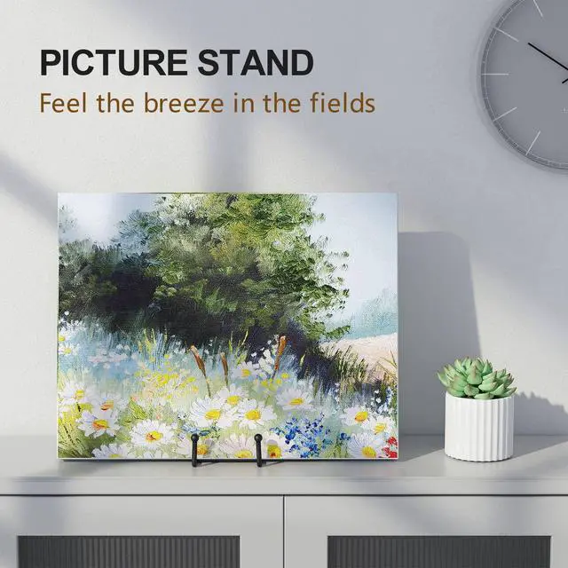Alt view image 5 of 7 - 3 Pack 6 Inch Plate Stands for Display Picture - Vinyl Table Top Display, Decorative Metal Frame Holders for Book , Photo and Platter, Tabletop Art, Black 3 Packs