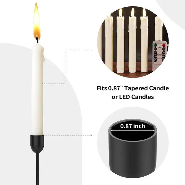 Alt view image 4 of 7 - Black Tall Candle Candlestick Holder, 3PCS Taper Pillar Candle Sticks Stand Holders Decor, Centerpiece Dining Table Wedding Festive Fireplace Mantle Vintage Room Decorations, Housewarming Gift