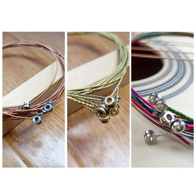 Alt view image 2 of 7 - Guitar Accessories include 3 Sets guitar strings acoustic 6 string set (Gold,Brass,Multicolor),with Guitar String Winder Guitar Kit,6 Pieces Celluloid Guitar Picks