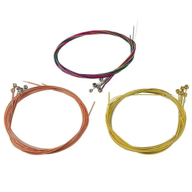 Alt view image 2 of 7 - Acoustic Guitar Strings with 6 Picks, 3 Sets of 6 Acoustic Guitar Kit Guitar Strings Replacement Steel String For Beginners Performers