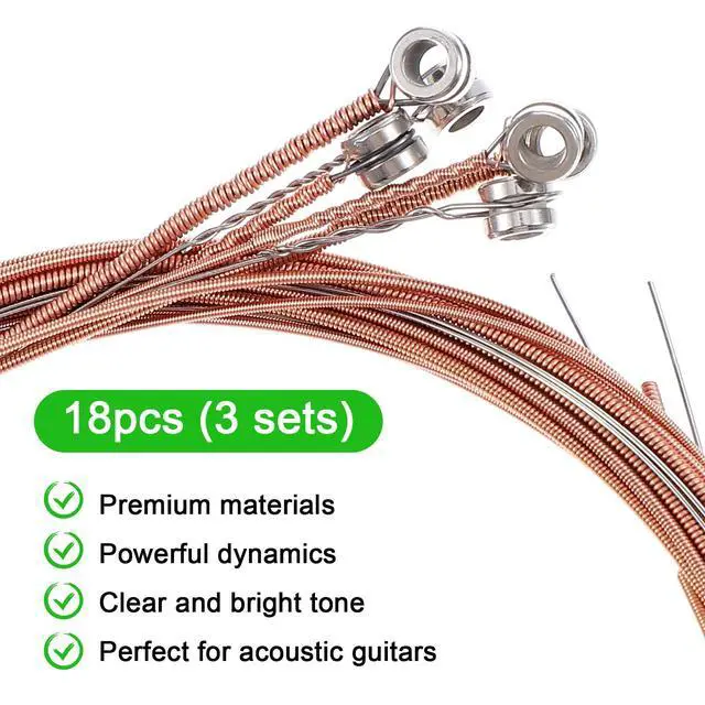 Alt view image 4 of 7 - 3 Sets Acoustic Guitar Strings And 6 Picks, Steel Guitar String