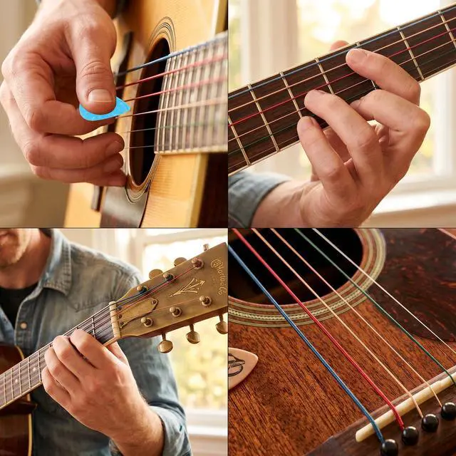 Alt view image 6 of 7 - 3 Sets Acoustic Guitar Strings And 6 Picks, Steel Guitar String