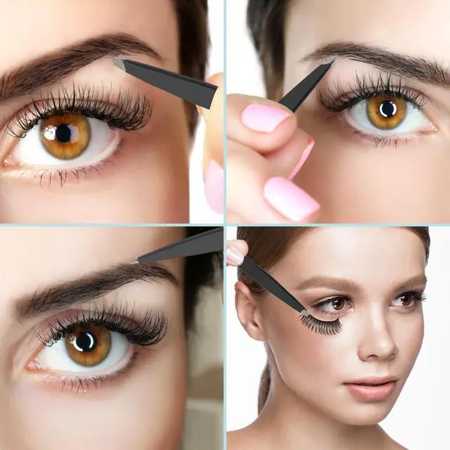 Alt view image 5 of 7 - 7pcs Eyebrow Tweezers Kit for Women Precision Plucker with Brow Scissors & Razor & Spoolie for Facial, Chin, Brow, Splinter and Ingrown Hair