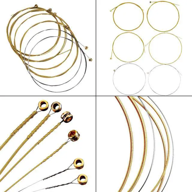 Alt view image 4 of 7 - 2 Sets of 6 Guitar Strings Replacement Steel String for Acoustic Guitar (Yellow and Multicolor)