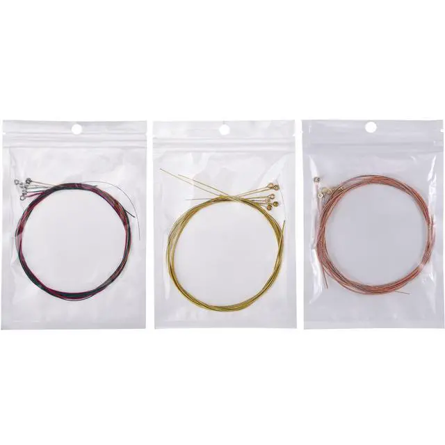 Alt view image 7 of 7 - 2 Sets of 6 Guitar Strings Replacement Steel String for Acoustic Guitar (Yellow and Multicolor)