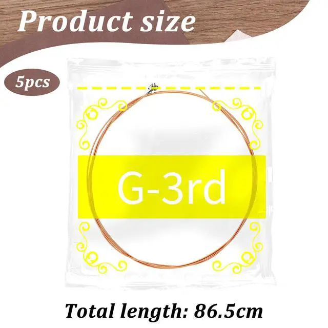 Alt view image 3 of 7 - 5 Pack Acoustic Guitar G Strings, Acoustic Guitar Strings Well Balanced Light Tension Replacement Steel String Resistant Rust Prevent Brass Acoustics Tone for BeginnersG-3rd