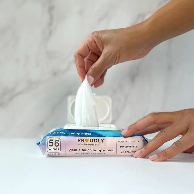 Alt view image 2 of 7 - Gentle Touch Baby Wipes, Unscented & Hypoallergenic Wipes for Sensitive Skin, 98% Water, Shea Butter and Aloe Vera, 6 Flip-Top Packs (336 Wipes Total)