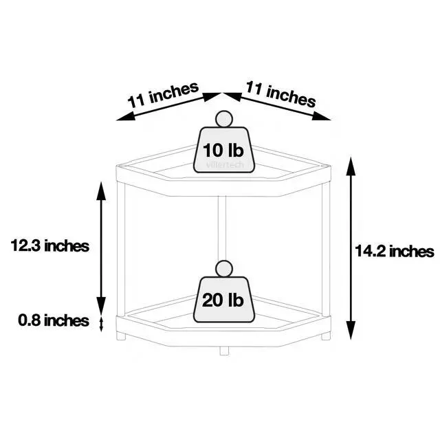 Alt view image 6 of 6 - Kitchen Corner Shelf Countertop 2 Tier Bathroom Counter Organizer Cabinet Corner Storage Shelf Spice Rack Makeup Organizer Under Sink Organizer Black