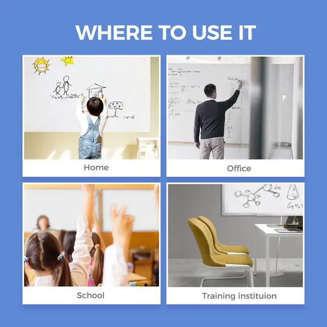 Alt view image 7 of 7 - Non-Toxic Whiteboard Cleaner, 17 fl oz Dry Erase Board Cleaner, Low-Odor Whiteboard Cleaning Spray with Microfiber Shag Eraser, Removes Stubborn Marks from Whiteboards, Chalkboard