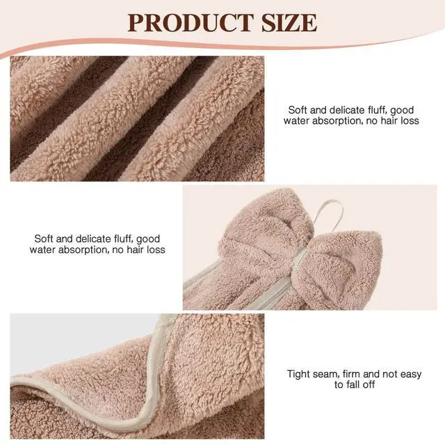 Alt view image 3 of 7 - 9 Pcs Bow Hand Towels with Hanging Loop Absorbent Soft Coral Fleece Microfiber Hanging Kitchen Towels for Bathroom and Quick Drying, 9 Colors