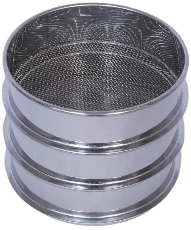 Main image of 3 Pcs Lab Sieves6 Inch Diameter Test Sifter 10Mesh2.19mm80Mesh0.217mmand 200 Mesh0.077mm