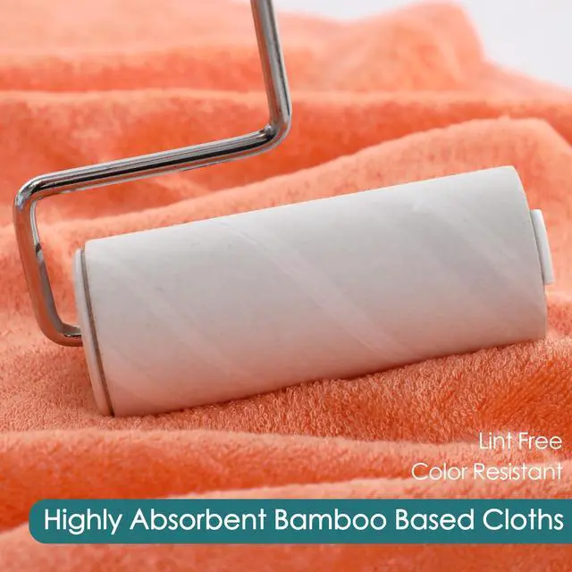 Alt view image 7 of 7 - Face Towels 6 Pack, Extra Large 13x13 inch Orange Wash Cloths for Face and Body, Super Soft and Absorbent Bath Washcloths on Sensitive Skin, Easy to Clean Quick Dry Facial Cleaning Cloths with Loop