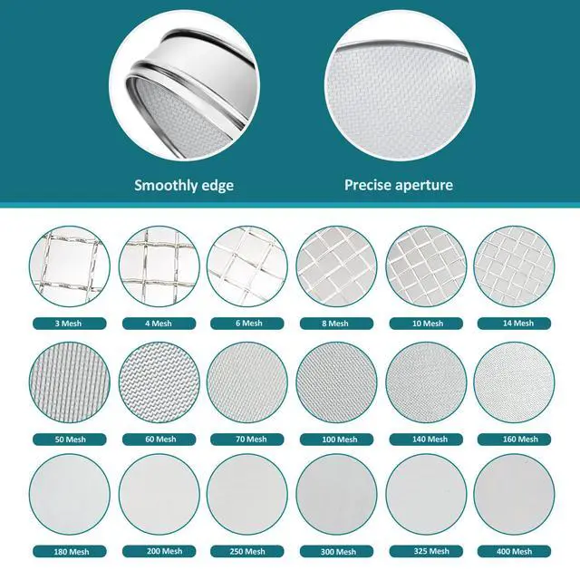 Alt view image 3 of 7 - 304 Stainless Steel Mesh Lab Sieve, 10 Mesh (2mm) Aperture Test Sieve, 7.9Inch(20cm) Diameter Economy Standard Analysis Sample Test Sieves for Industrial Laboratory Homes