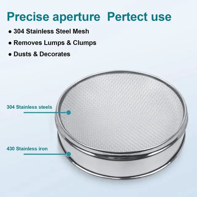 Alt view image 6 of 7 - 304 Stainless Steel Mesh Lab Sieve, 10 Mesh (2mm) Aperture Test Sieve, 7.9Inch(20cm) Diameter Economy Standard Analysis Sample Test Sieves for Industrial Laboratory Homes