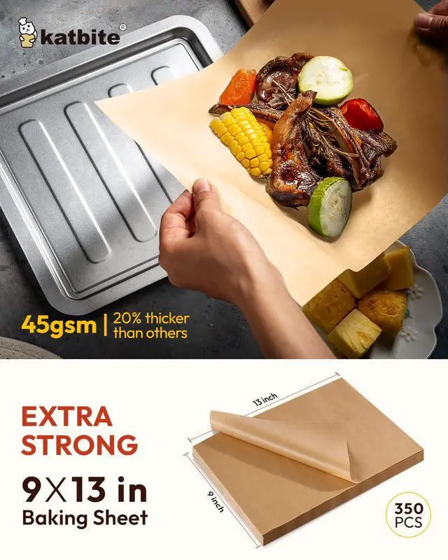 Alt view image 2 of 7 - 350Pcs 9x13 In Parchment Paper Sheets, Heavy Duty Unbleached Baking Paper, Non-stick & Oil Proof for Oven, Air Fryer, Grilling, Steaming and Cooking Bread