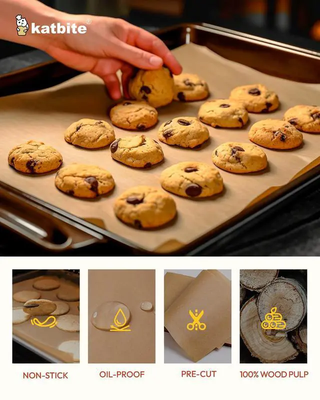Alt view image 4 of 7 - 350Pcs 9x13 In Parchment Paper Sheets, Heavy Duty Unbleached Baking Paper, Non-stick & Oil Proof for Oven, Air Fryer, Grilling, Steaming and Cooking Bread