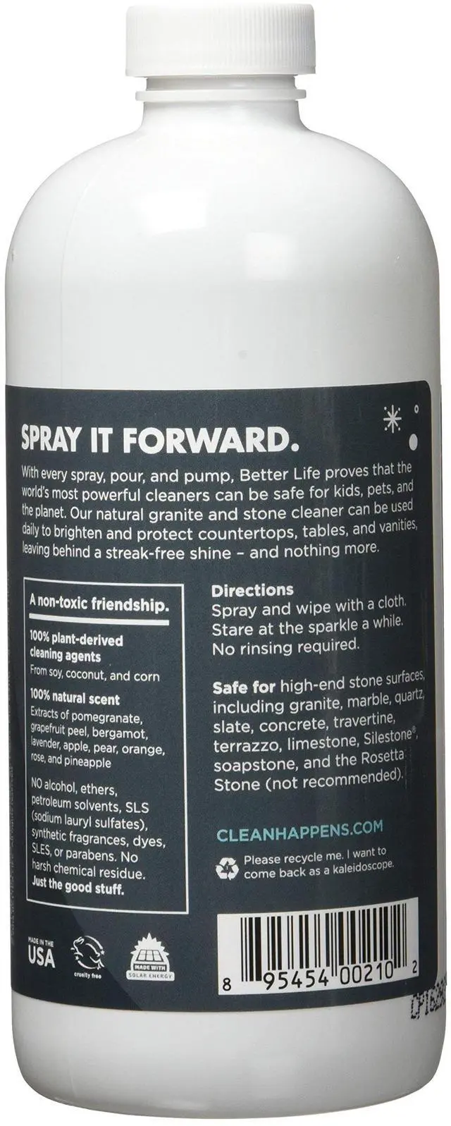 Alt view image 3 of 7 - Granite Cleaner and Polish - Stone Countertop Cleaner for Marble, Quartz, Slate, Concrete Surfaces or Floors - Streak-Free Granite Stain Remover - 16oz (Pack of 2) Pomegranate/Grapefruit