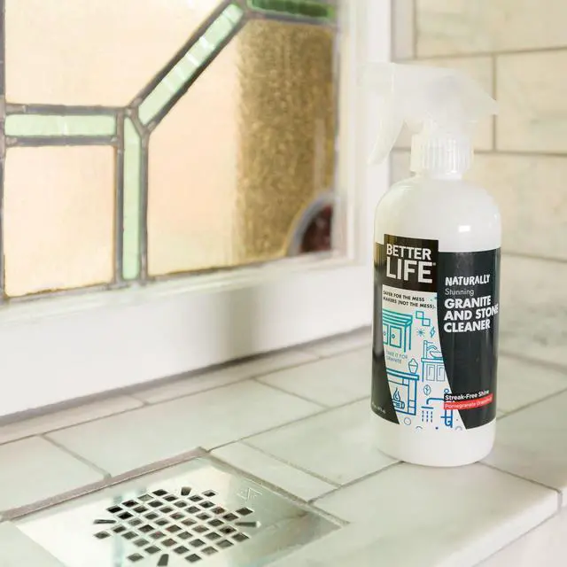 Alt view image 4 of 7 - Granite Cleaner and Polish - Stone Countertop Cleaner for Marble, Quartz, Slate, Concrete Surfaces or Floors - Streak-Free Granite Stain Remover - 16oz (Pack of 2) Pomegranate/Grapefruit