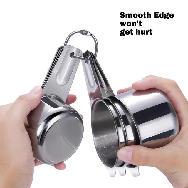 Alt view image 7 of 7 - Cups, AMOHEE 7PCS Stainless Steel Measuring Cups with a Storage Bag for Cooking & Baking, Dishwasher Safe