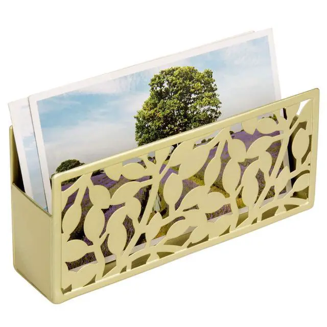 Alt view image 6 of 7 - Magnetic Dry Erase Marker Holder Brass Metal for Whiteboard,Dry Erase Markers and Accessories Storage Basket Organizer with Floral Cutout Design
