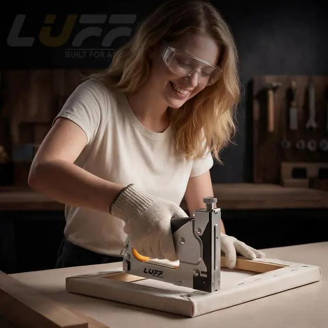 Alt view image 2 of 7 - Staple Gun - LUFF 3 in 1 Heavy Duty Stapler Gun with Staple Remover and 3000 Staples for Upholstery, Manual Brad Nailer Power Adjustment Stapler Gun for Wood, Decoration, Crafts DIY