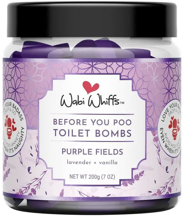 Main image of Fizzing Toilet Bombs Purple Fields | Natural Bathroom Deodorizer | Odor Eliminator Tablets For Freshness & Cleanliness | Eco-Friendly Septic Safe Tablets | 60 Count |