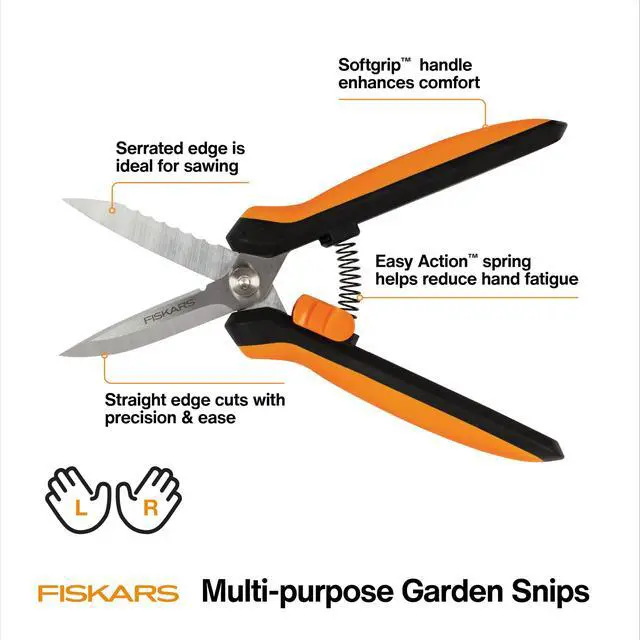 Alt view image 3 of 7 - Pruning Shears for Gardening, Multipurpose 8" Garden Shears with Sheath and SoftGrip Handle, Great for cutting Nursery Pots, Bags, and Wire