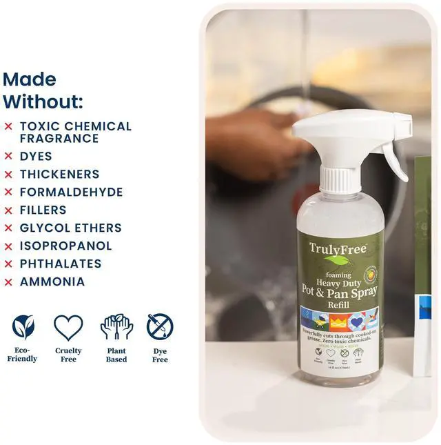 Alt view image 5 of 7 - Heavy Duty Pot & Pan Spray | Non Toxic Powerful Grease Remover, Multi-Purpose Kitchen Oven Cleaner Spray Degreaser for Stove Top, Grill Citrus Scent | 16 oz Empty Bottle + Two (3 oz) Fills