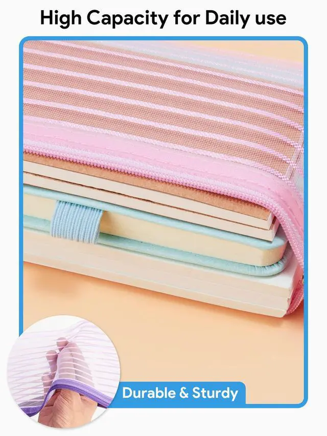 Alt view image 5 of 7 - 40 Pack 10 Colors Zipper Mesh Pouch, Storage Pencil Pouches, Multipurpose Pencil Pouch Bulk for School and Office Supplies, Cosmetics Travel Accessories, Multicolor