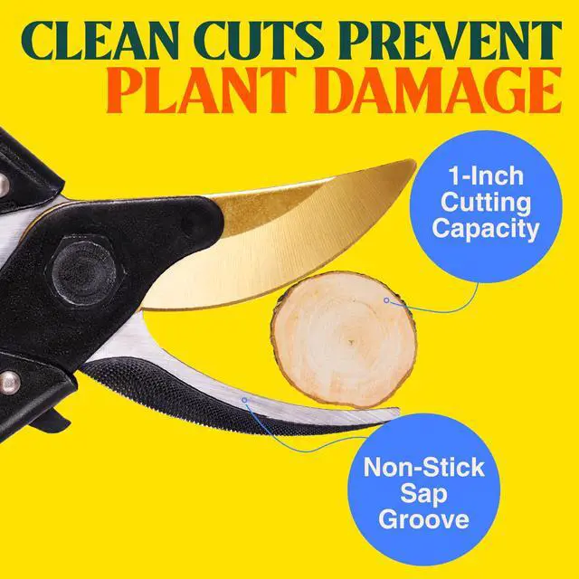 Alt view image 5 of 7 - ForgedPRO 8.75" Heavy Duty Professional Titanium Bypass Pruning Shears - Use As Pruners, Garden Shears, Handheld Pruning Shears For Gardening, Clippers, Garden Scissors, Pruner Tool