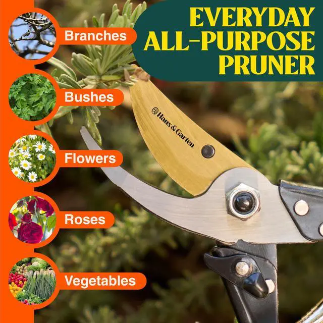 Alt view image 7 of 7 - ForgedPRO 8.75" Heavy Duty Professional Titanium Bypass Pruning Shears - Use As Pruners, Garden Shears, Handheld Pruning Shears For Gardening, Clippers, Garden Scissors, Pruner Tool