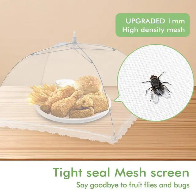 Alt view image 4 of 7 - Food Covers for Outside - 10 Pack Upgraded 2 Extra Large (40"x24") & 8 Large (17"x17"), Mesh Food Covers for Outdoors,Picnic Food Covers for Outdoors Mesh, Collapsible and Reusable